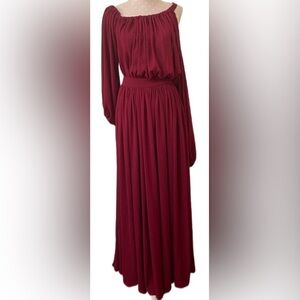 Elegant EIEN Red Long Dress One Shoulder Strap Long Sleeve Size 1XL EUC
